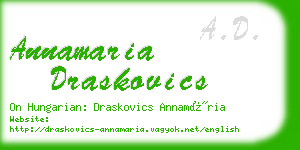 annamaria draskovics business card